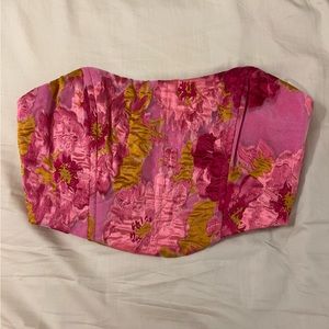 Showpo Bustier Top in Floral Pink size 4